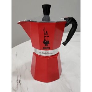 NEW NO BOX Bialetti Moka Express Rainbow Stovetop Espresso Maker 6 Cups Red NEW